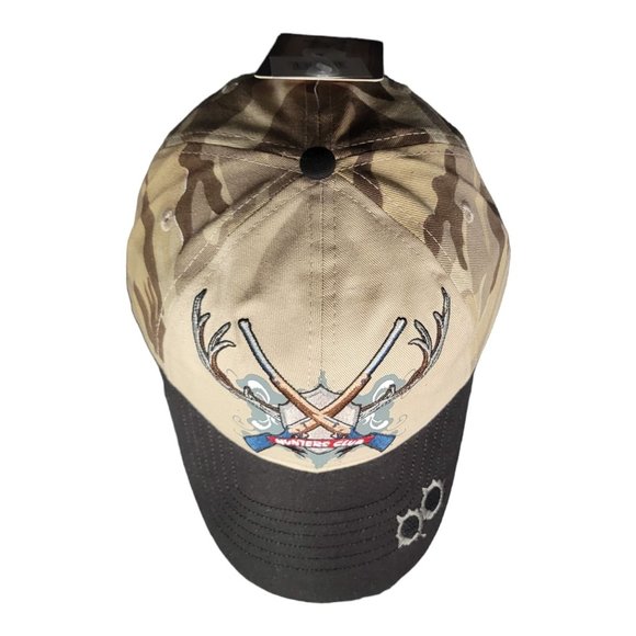Hunters Club Back Brown Camo Stich Strapback Cap Trucker Hunter Hat Coast NEW - Picture 6 of 11